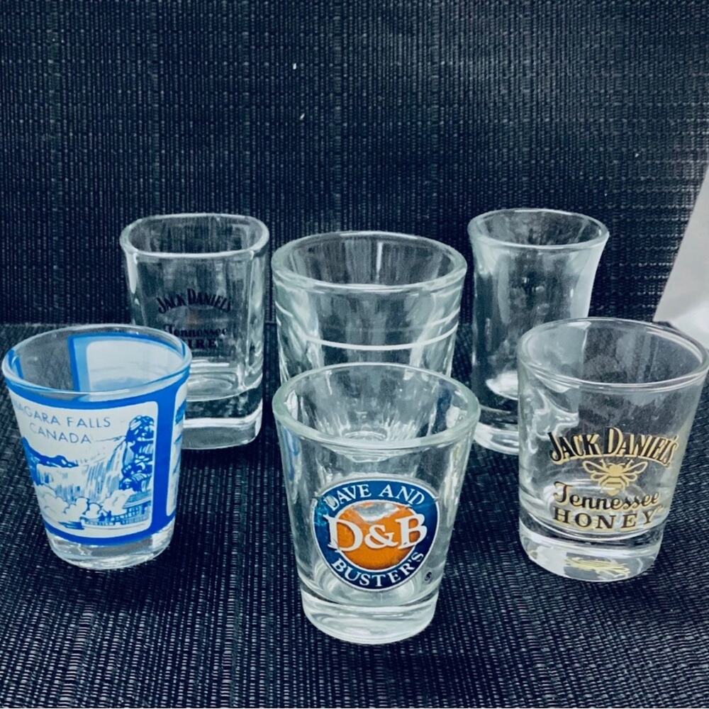 Lot of 6 Random Shot Glasses